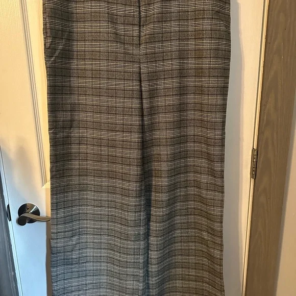 LOFT Black and White Plaid Trousers - Picture 1 of 3